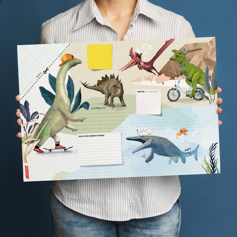 Schreibtischunterlage Dinos – Kritzelblock mit T-Rex & Co.