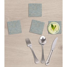 Set sottobicchieri in pietra - Onde blu
