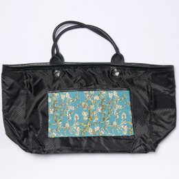 Mandelblütenhandtasche mit Ledergriffen