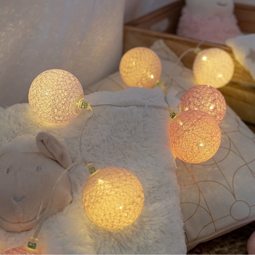 Licorne Classique Guirlande lumineuse boules coton LED USB