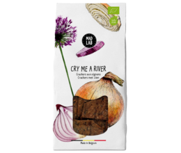 Savory onion crackers with a playful "Cry me a river" message. Made with wholesome ingredients like onions, olive oil, and sea salt. Ideal for snacking or serving with dips and spreads.