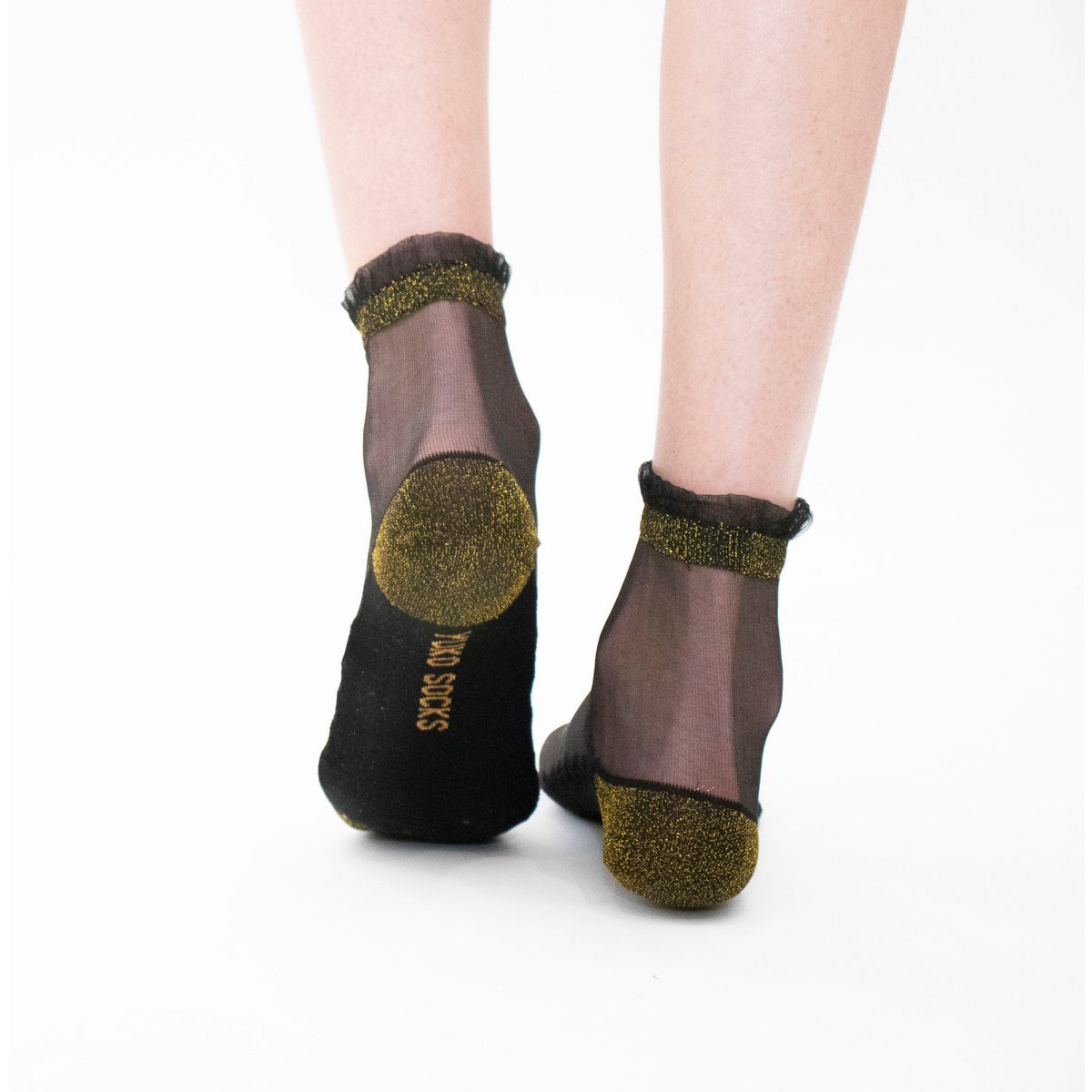 Shine - Gold - Women's socks in ultra-resistant voile