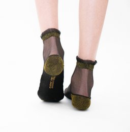 Shine - Dorado - Calcetines de mujer en gasa ultrarresistente