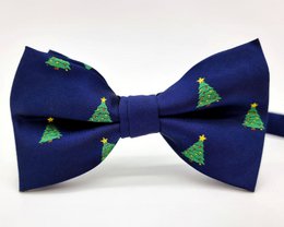 Bowtie - Blue with Xmas trees