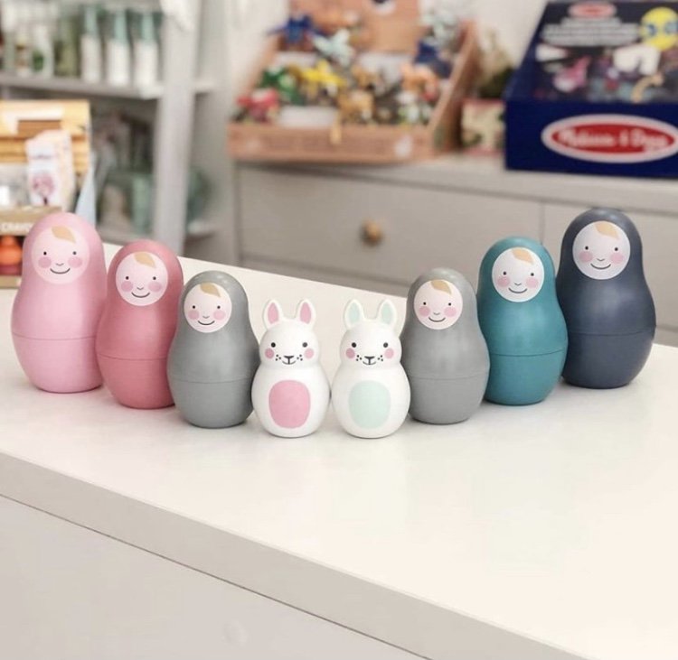 Blue Nesting Babies med Chiming Bo Bunny