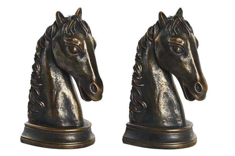 SUJETALIBROS SET 2 RESINA 23X9X19 CABALLO COBRIZO FD205472
