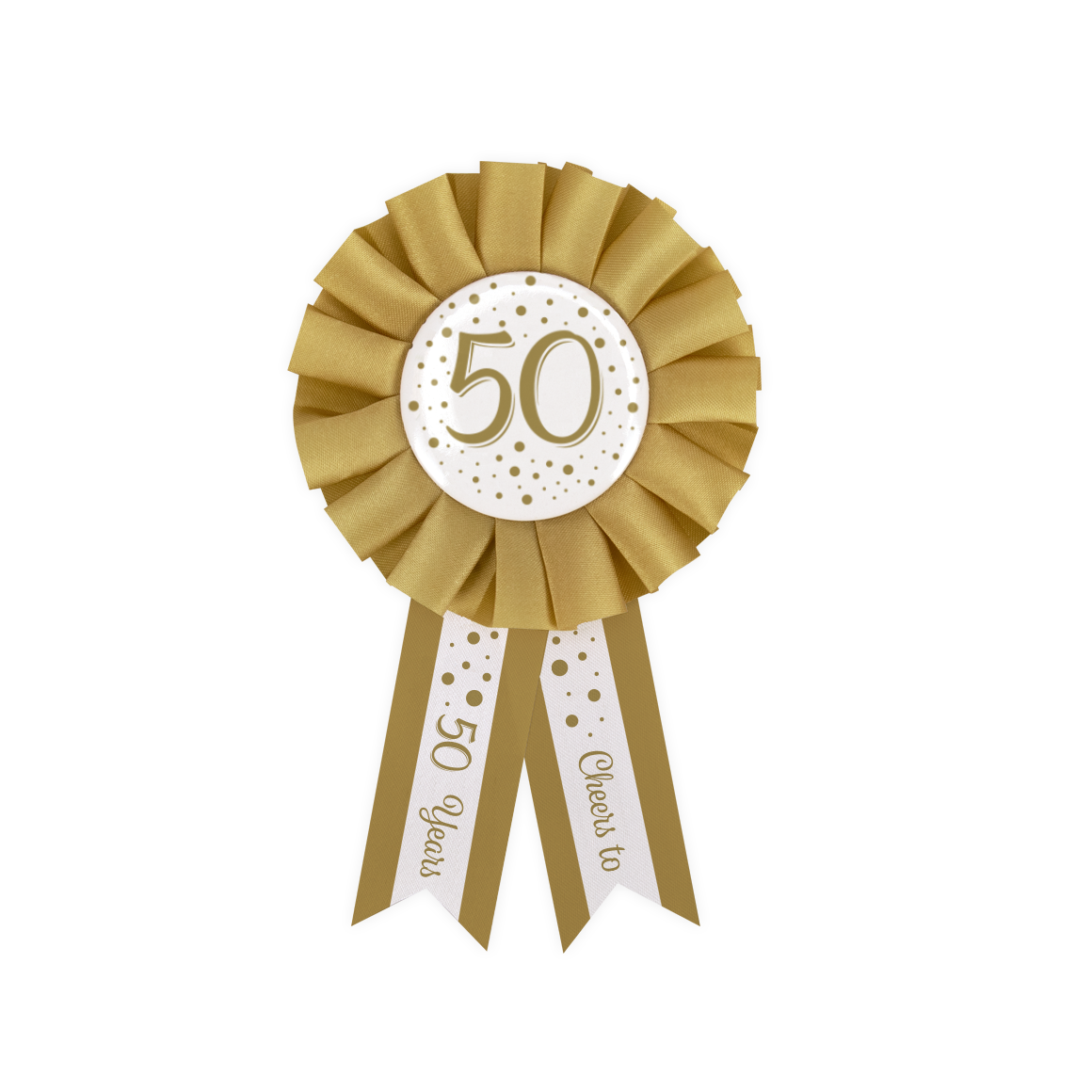 Party Rosettes gold/white - 50