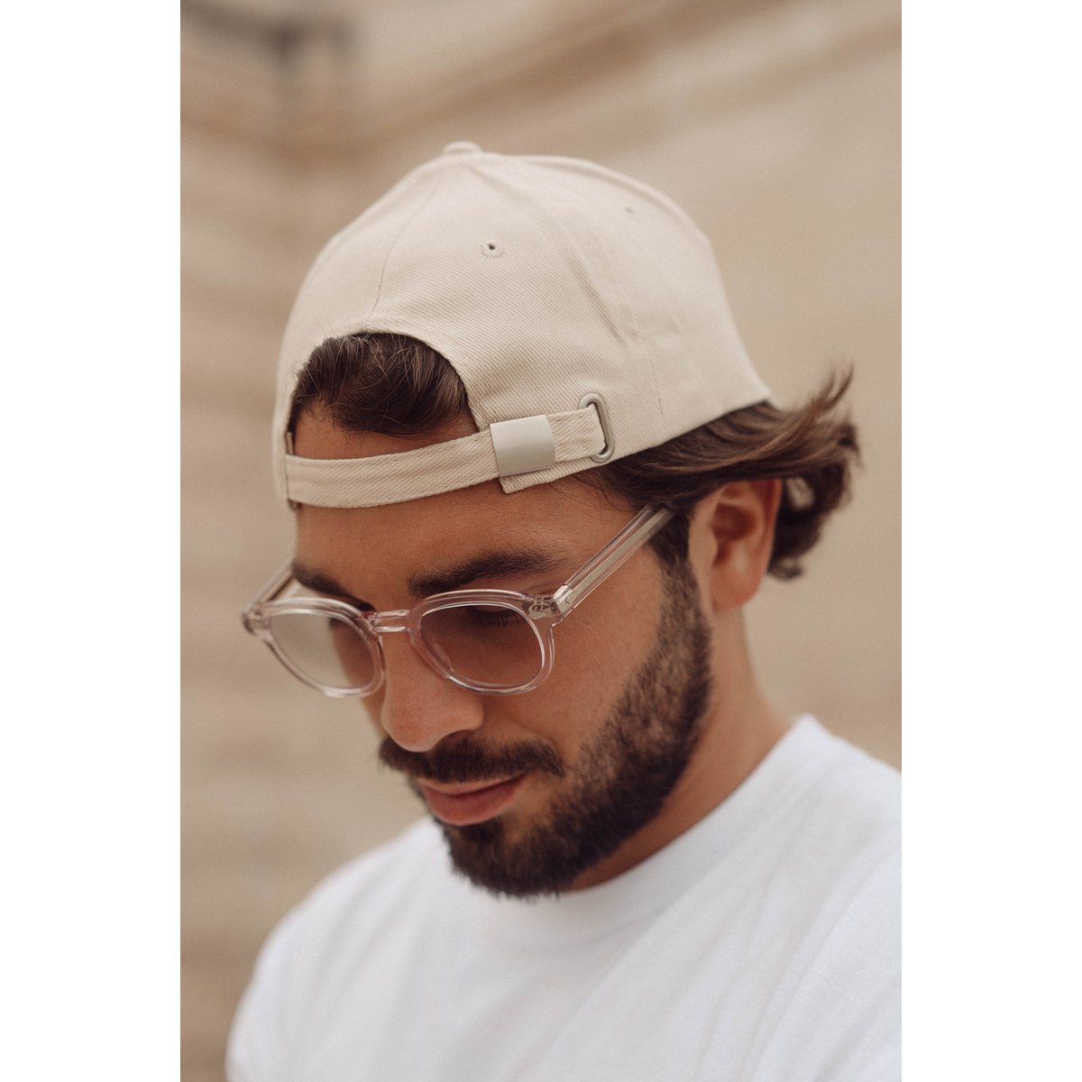 Gorra de algodón beige