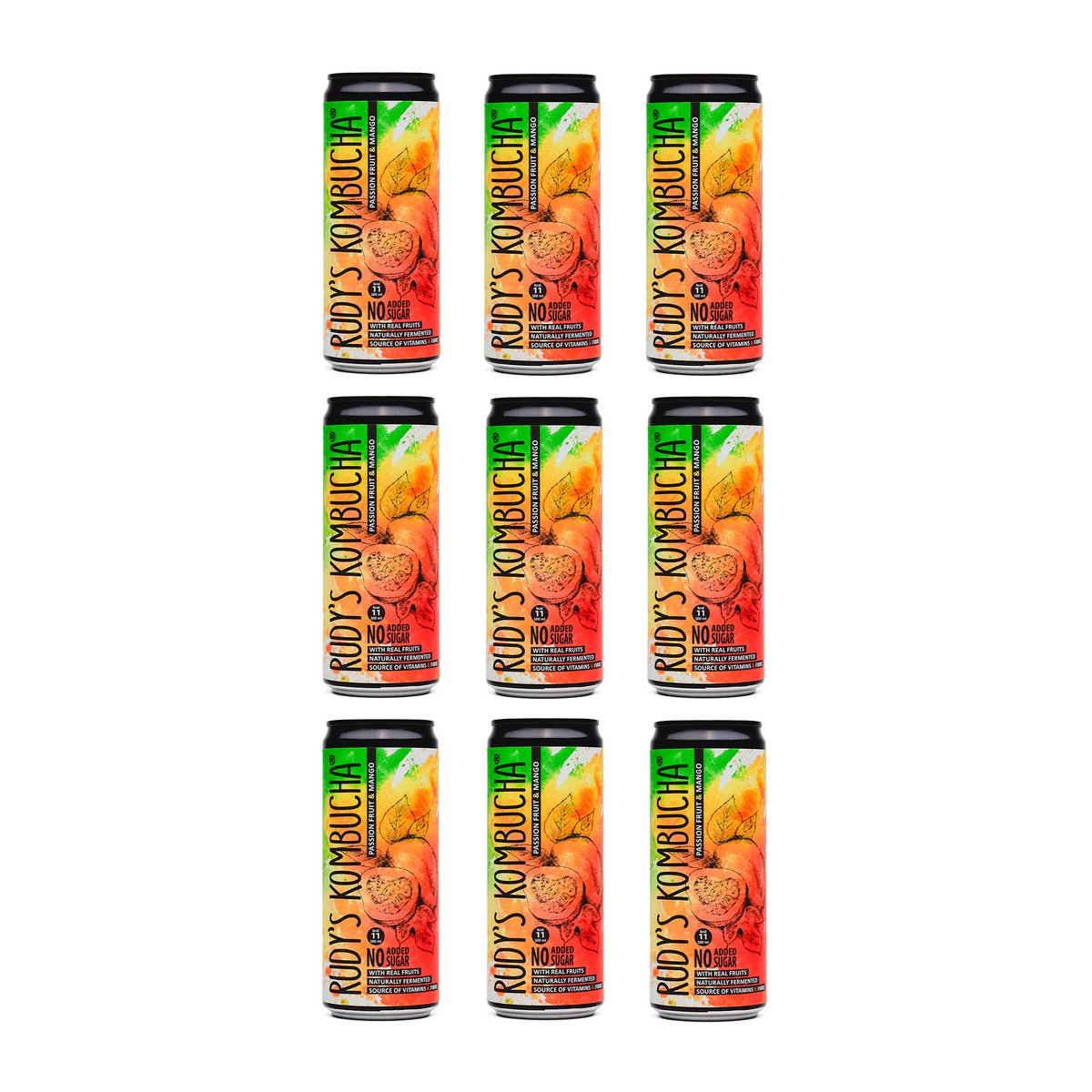 Rudys Alive Passion Fruit & Mango Kombucha (24x330ml)
