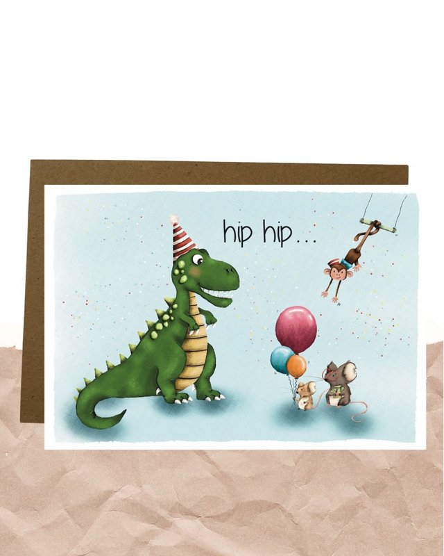 Postcard - bioder dino