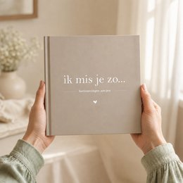 Phyllbooks Jeg savner dig så hukommelsesbog - Mourning Book - Taupe