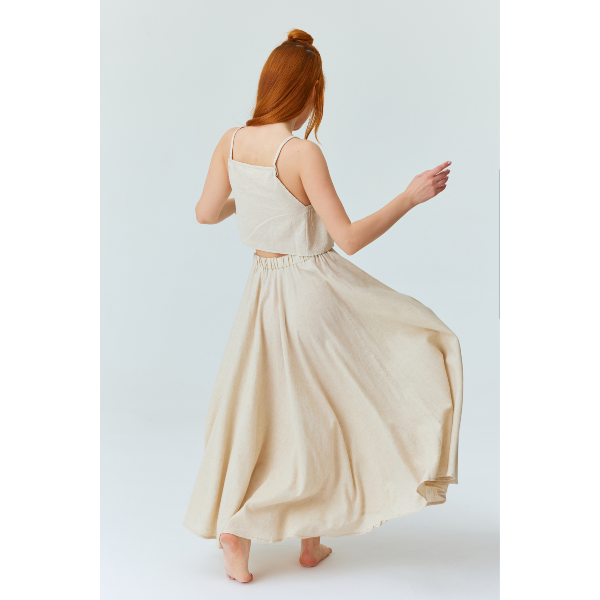 Falda de lino asana - beige natural