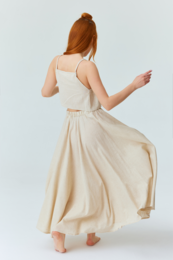 Falda de lino asana - beige natural