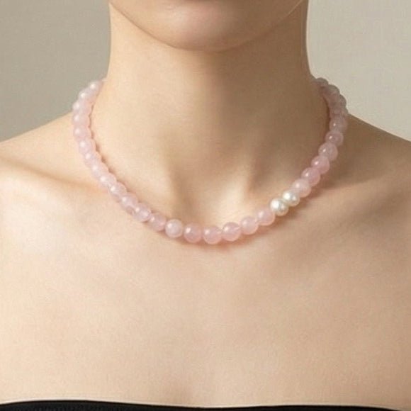 Collana Luz in quarzo rosa