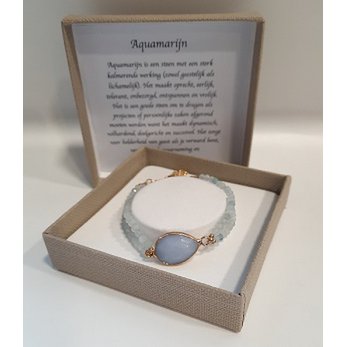 Dames armband Aquamarijn met connector tussenzetsel