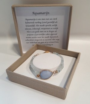 Dames armband Aquamarijn met connector tussenzetsel