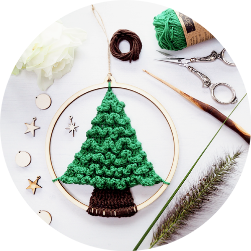 Christmas holiday tip! - DIY Crochet kit Christmas tree in wooden ball