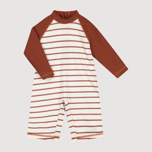 Langarm-Badeanzug für Babys, Ahorn-Streifen