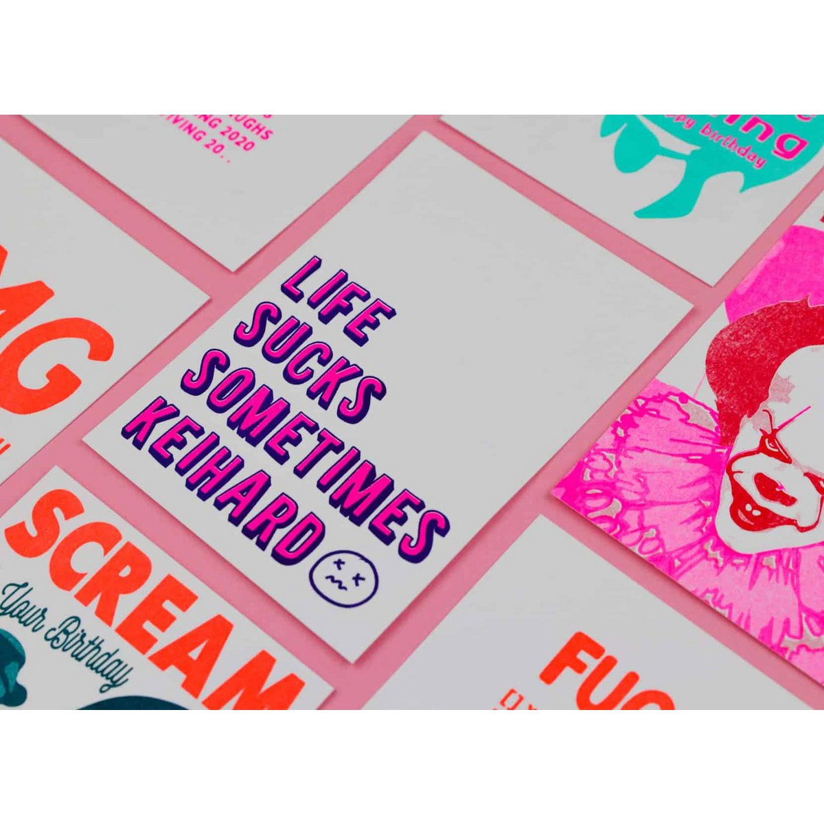 Riso print Life sucks sometimes keihard