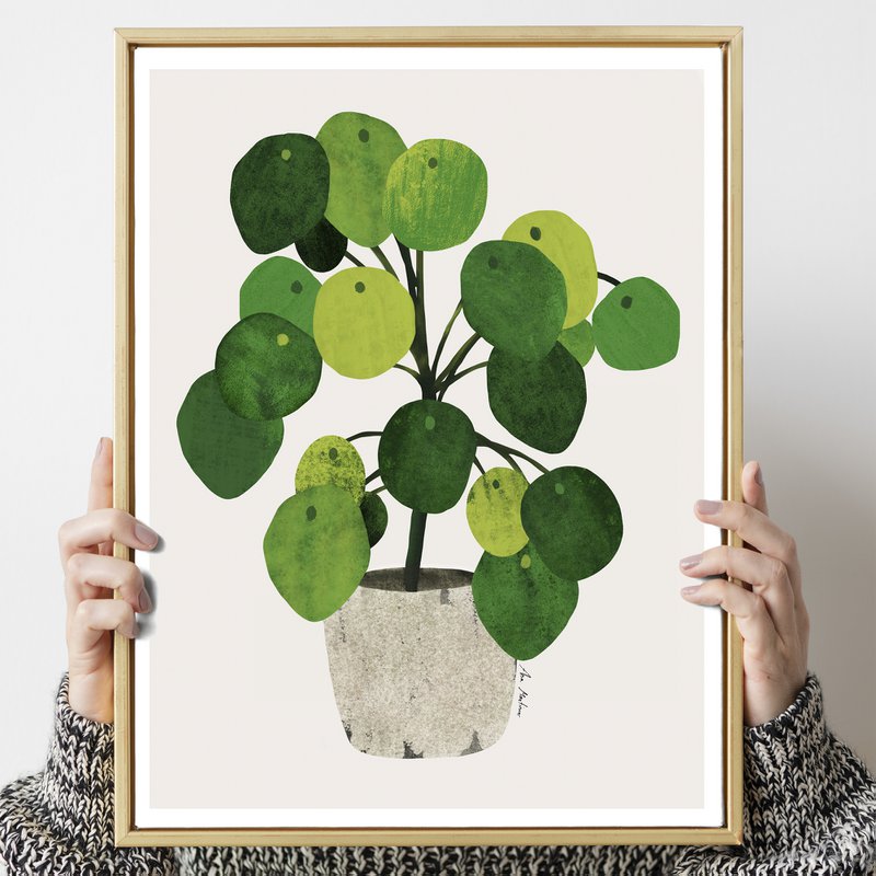 Stampa artistica della pianta di Pilea