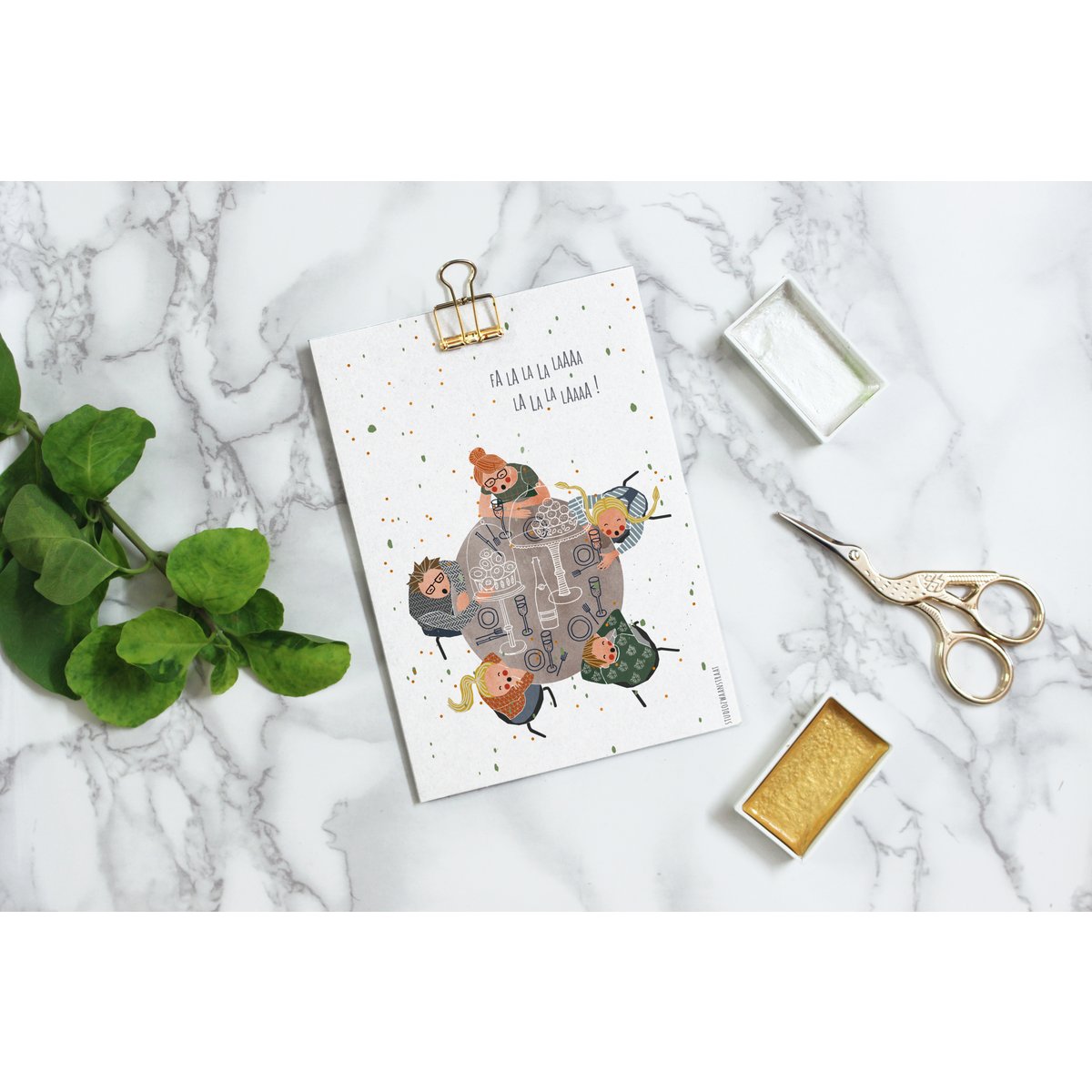 Postkarte - Serie 'Weihnachten' - 'Fa la la la laaaa'