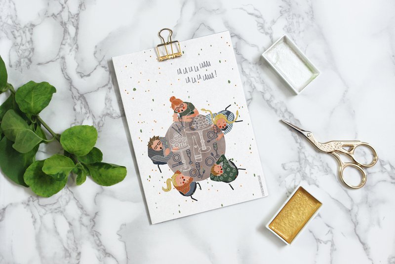 Postkarte - Serie 'Weihnachten' - 'Fa la la la laaaa'