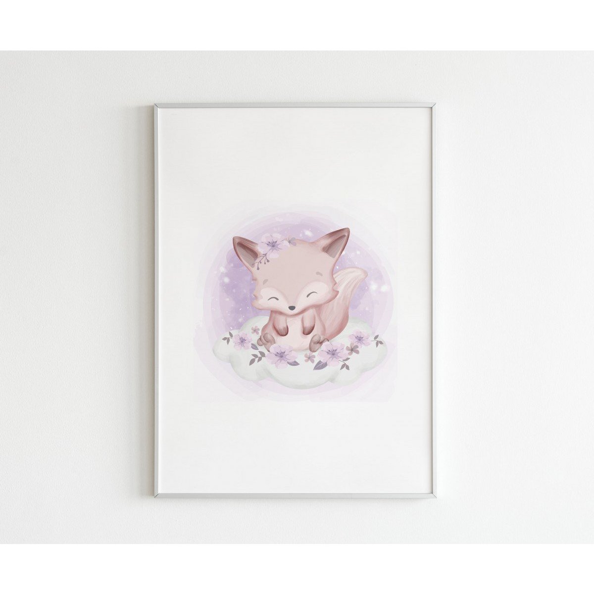 Poster Watercolor Fox (pink)