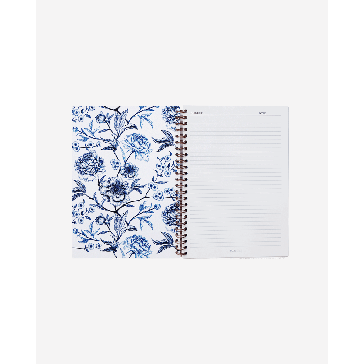 A5 Spiral Notebook in Luxurious Toile de Jouy