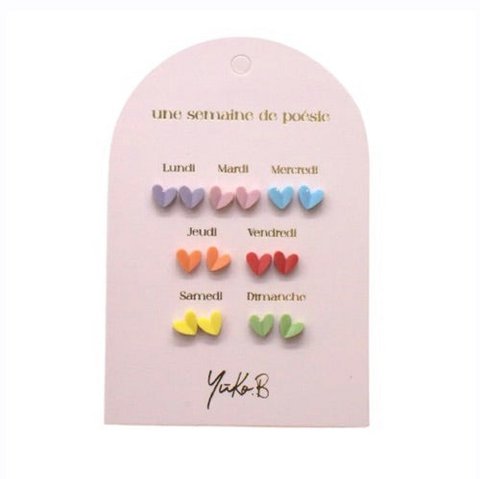 Box of 7 Earrings — Hearts Poetry Week