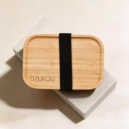 Fiambrera de Acero Inoxidable con Tapa y Divisor de Bambú - 800 ml