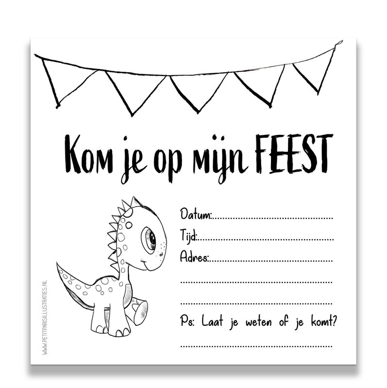 Invitation to a dino football party