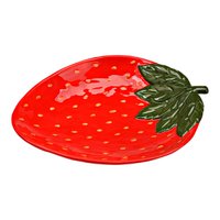 Decorative strawberry plate made of ceramic, red (W/H/D) 22x3x26cm