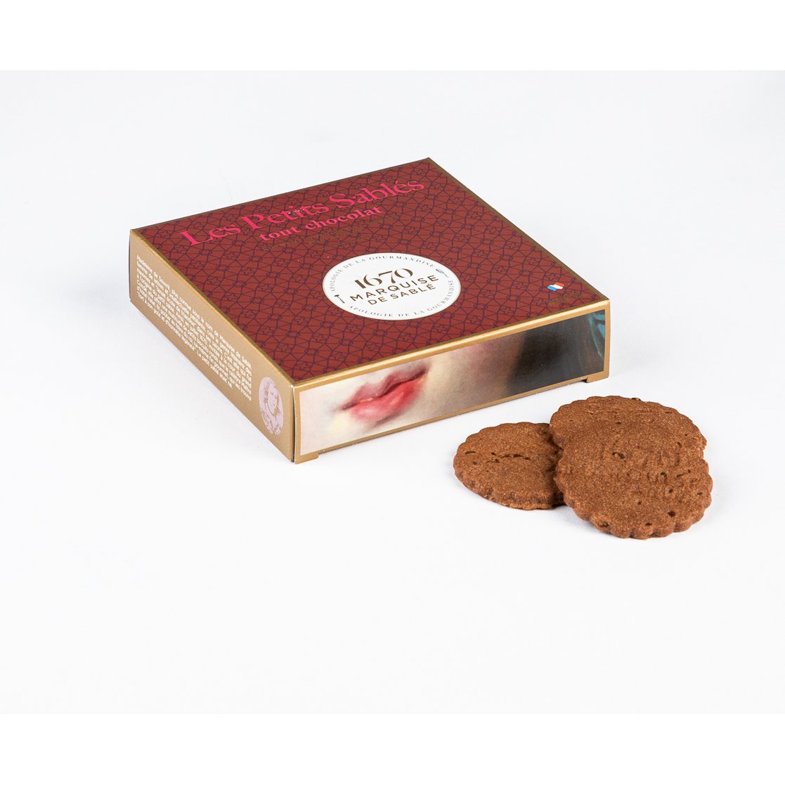 All chocolate shortbread cookies - 100g cardboard box
