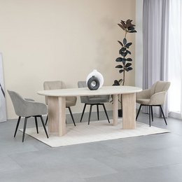 Sienna fauteuil [set van 2] [linnenstof] [360 graden draaibare voet]