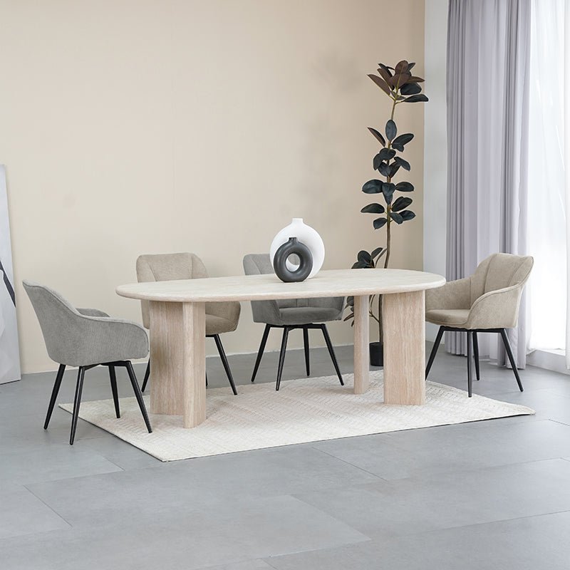 Sienna fauteuil [set van 2] [linnenstof] [360 graden draaibare voet]