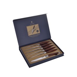 Æske med 6 Laguiole Héritage Bois Steak Knive