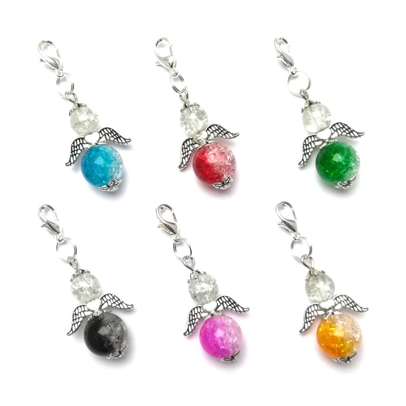 Guardian Angel "Luisa" Keychain, 6-serie sæt, sølvfarvet