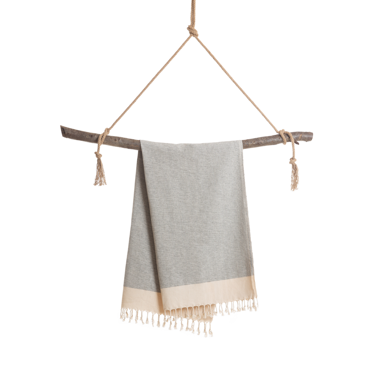 MANOLIA Telo Mare Hammam in Cotone – Leggero – Grigio - 180x100 cm