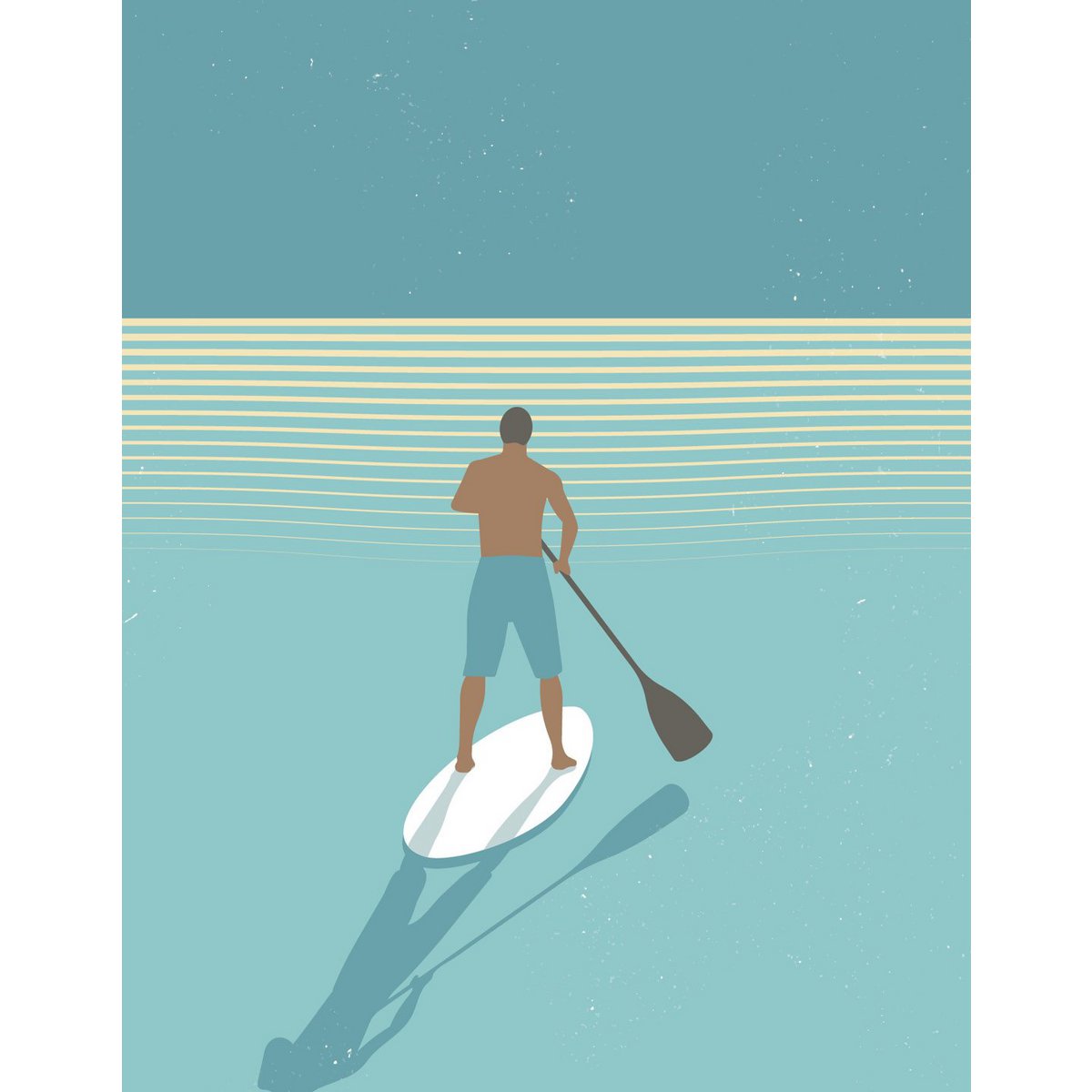 Paddleboarder at sunset