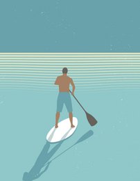 Paddleboarder al atardecer