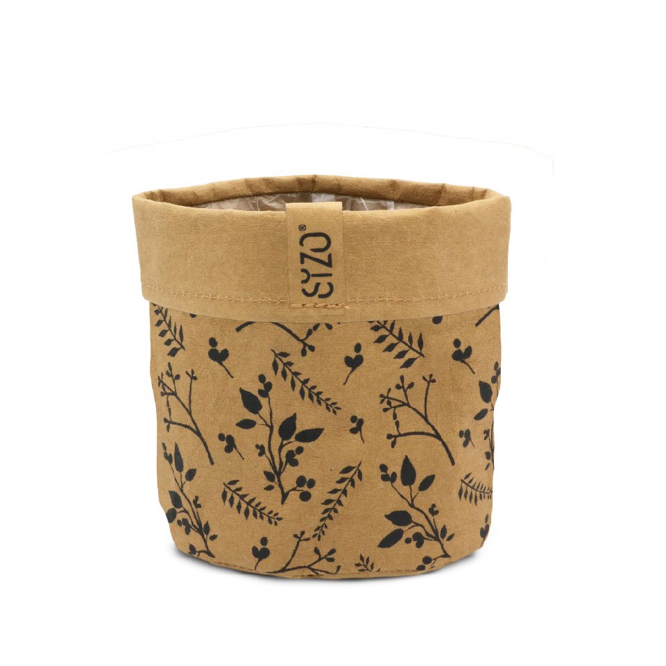SIZO Vaskbar Papir Bag Flower Natural med vandtæt biologisk nedbrydeligt for
