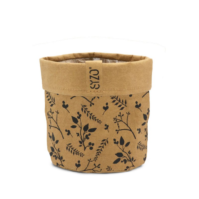 SIZO Vaskbar Papir Bag Flower Natural med vandtæt biologisk nedbrydeligt for