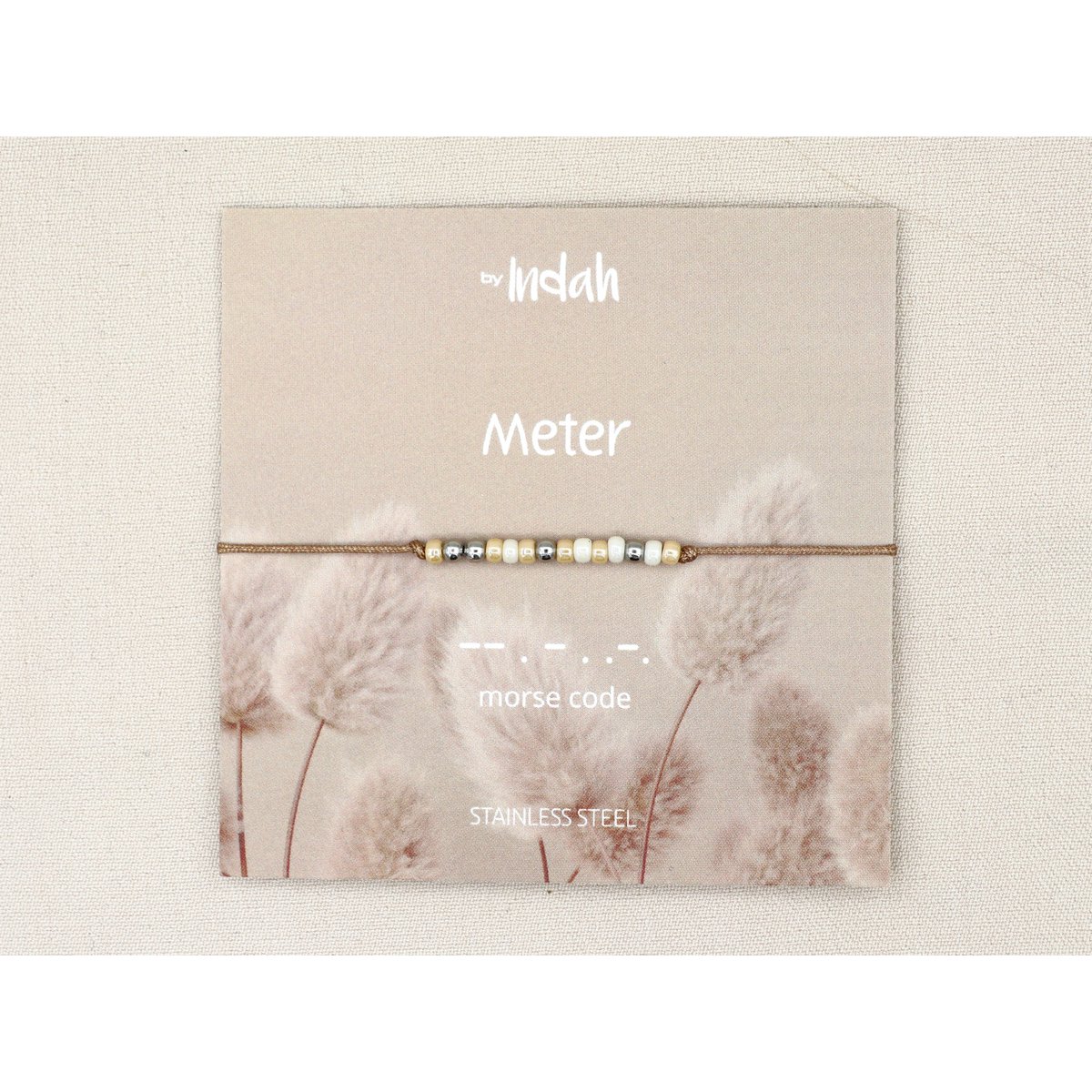 Morse code armband meter, roestvrij staal zilver of goud