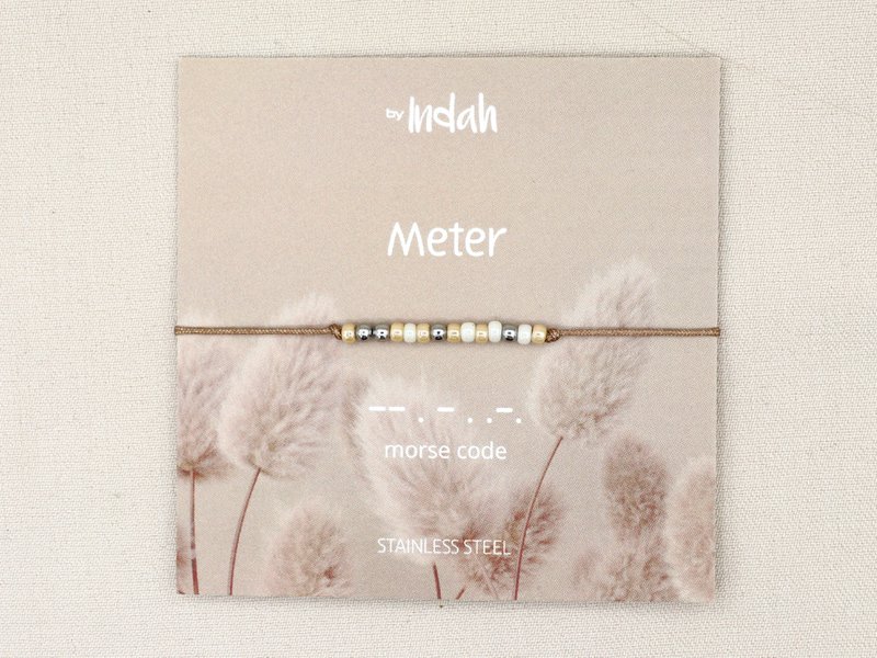 Morse code armband meter, roestvrij staal zilver of goud