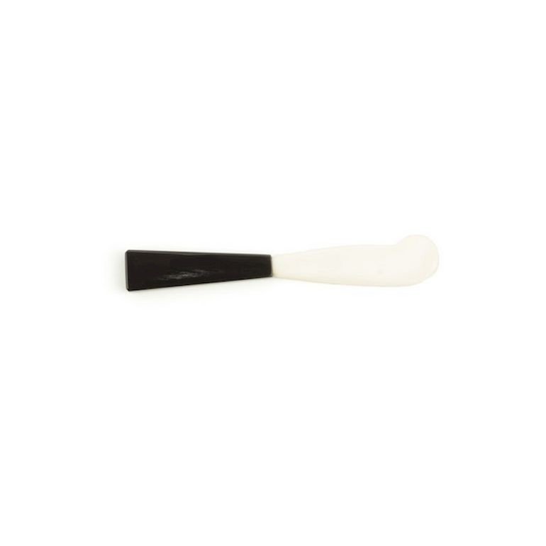 Coltello da burro con manico in corno nero e lama in osso