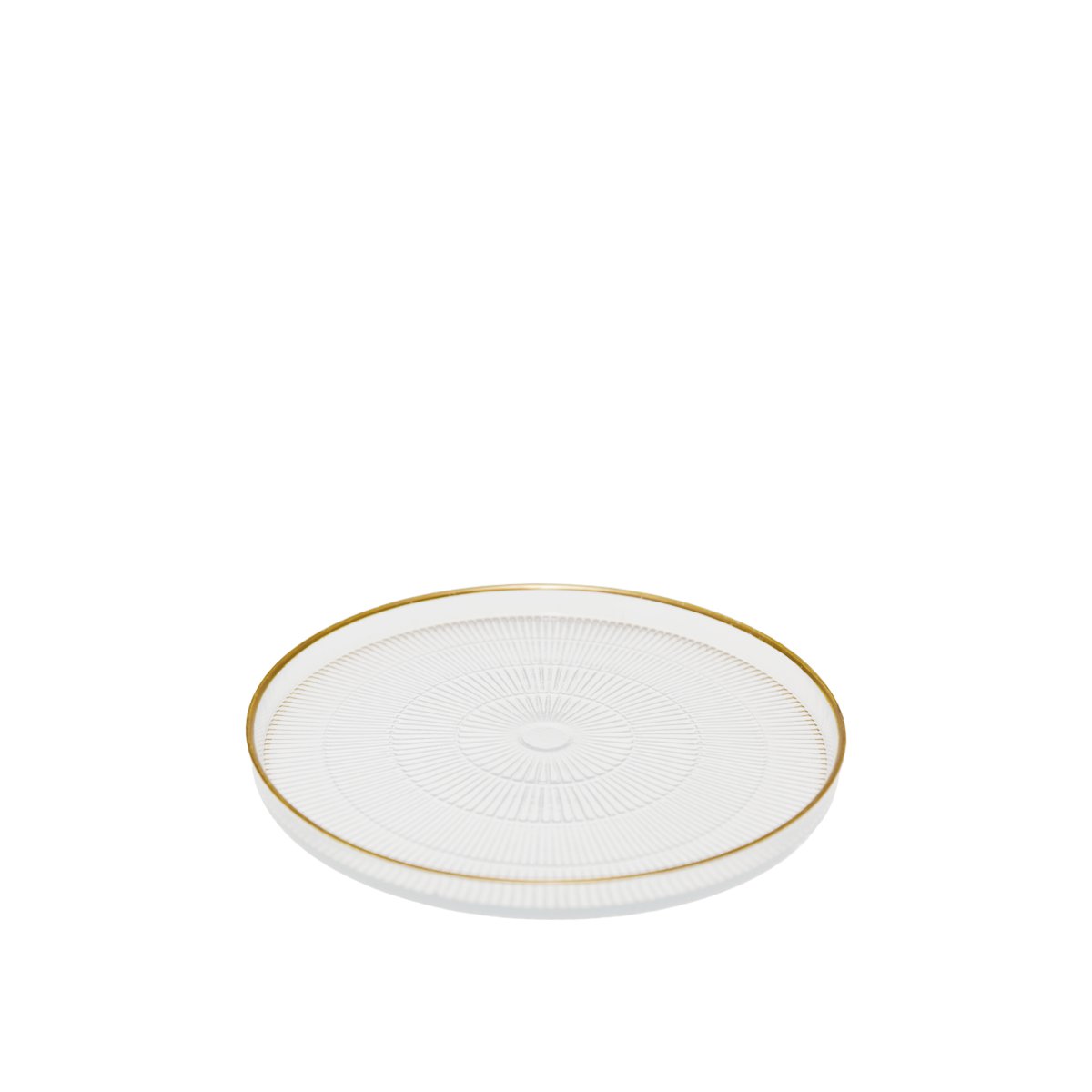 Goldline 16x16x2cm striped dessert plate