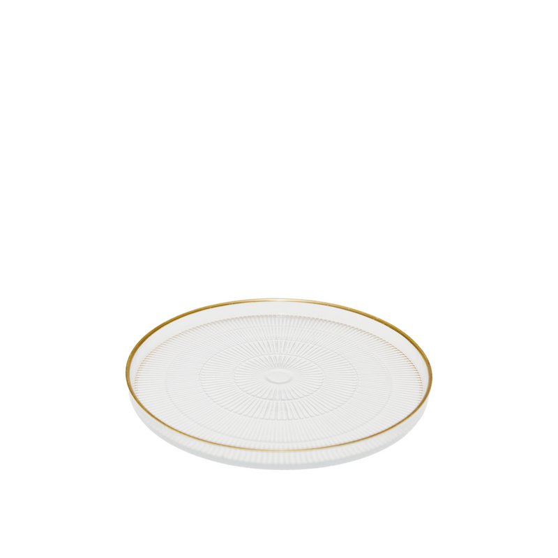 Goldline 16x16x2cm striped dessert plate