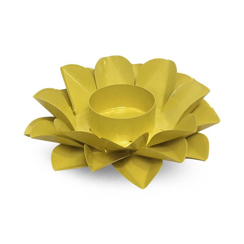 PORTE BOUGIE LOTUS VERT JAUNE PLEXUS SOLAIRE