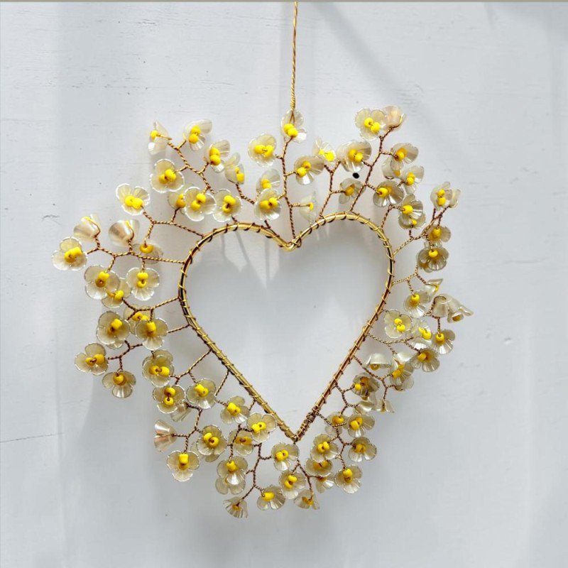 Decoratie SPARKLE Hart Bloem mint
