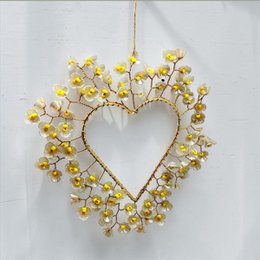 Decoratie SPARKLE Hart Bloem mint